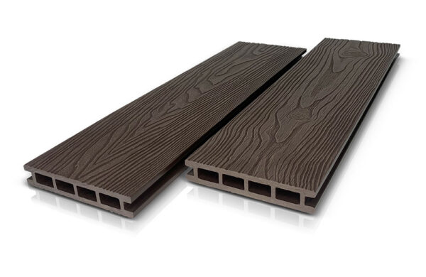Террасная доска DeckLine Classic 3D-тиснение/двусторонняя (Темный Венге)
